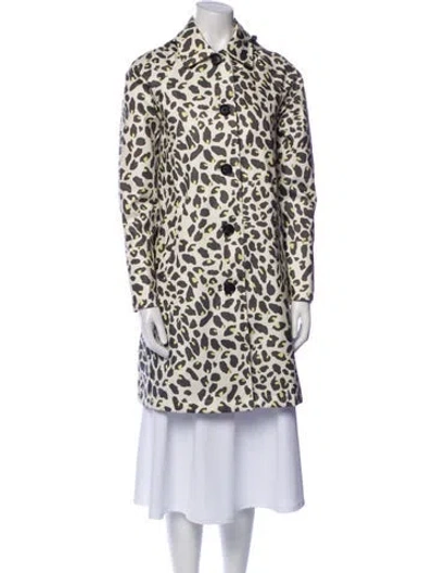 Pre-owned Jane Post Animal Print Coat In Neutral