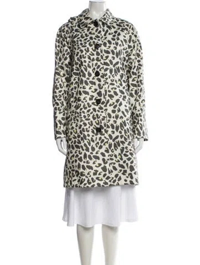 Pre-owned Jane Post Animal Print Coat In Neutral