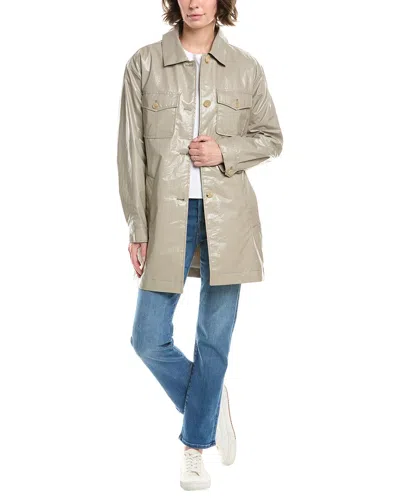 Jane Post Belted Trench Coat In Gray