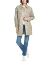 Jane Post Belted Trench Coat In Gray