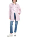Jane Post Belted Safari Rain Jacket In Pink