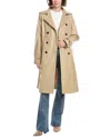 Jane Post Classic Slicker Trench Coat In Multi