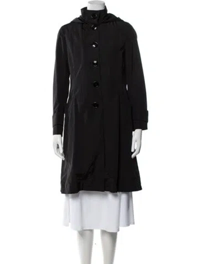 Pre-owned Jane Post Coat In Black/blue