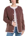 Jane Post Diamond Quilted Reversible Jacket In Brown