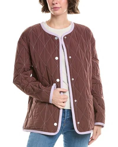 Jane Post Diamond Quilted Reversible Jacket In Brown