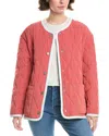 Jane Post Diamond Quilted Reversible Jacket In Red