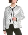Jane Post Diamond Quilted Reversible Jacket In Silver