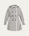 Jane Post Double-breasted Check Taffeta Trench Coat