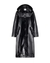 Jane Post Iconic Mid Length Rain Slicker Coat In Black