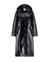 Jane Post Iconic Mid Length Rain Slicker Coat In Black