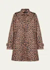 Jane Post Iconic Princess Slicker Rain Jacket In Leopard
