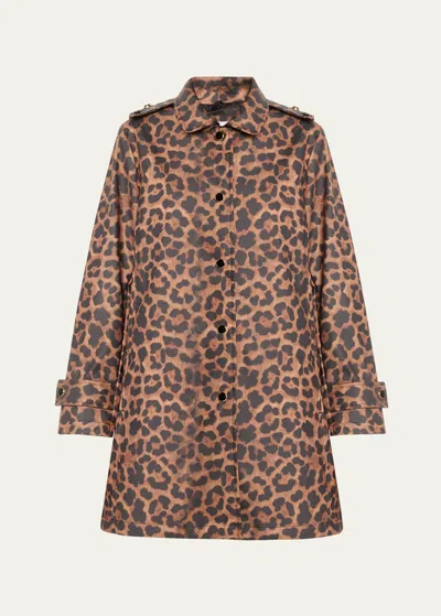Jane Post Iconic Princess Slicker Rain Jacket In Leopard