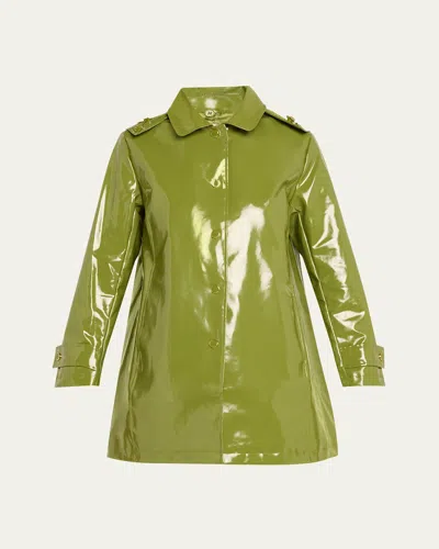 Jane Post Iconic Princess Slicker Rain Jacket In Olive