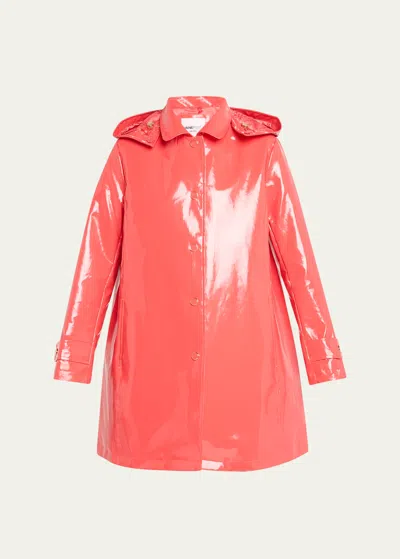Jane Post Iconic Princess Slicker Rain Jacket In Rose