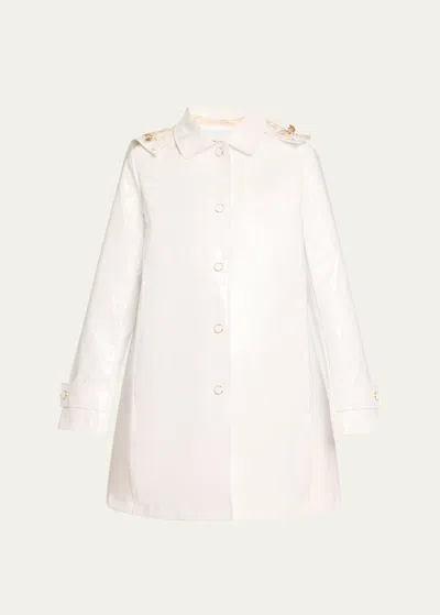 Jane Post Iconic Princess Slicker Rain Jacket In White