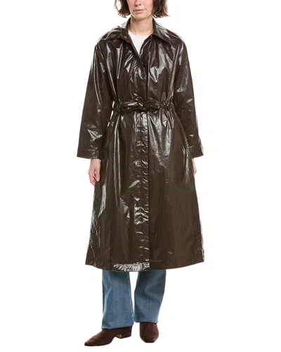 Jane Post Light Belted Raincoat In Brown