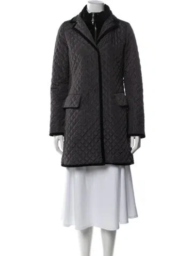 Pre-owned Jane Post Nylon Faux Fur Jacket In Gray
