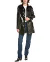 Jane Post Princess Slicker Trench Coat In Black