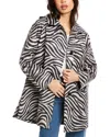 Jane Post Printed Car Coat In Black