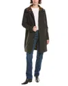 Jane Post Reversible Funnel Neck Coat In Black