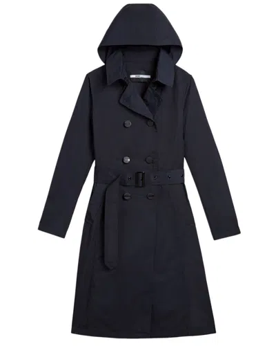 Jane Post Techno Trench Coat In Blue