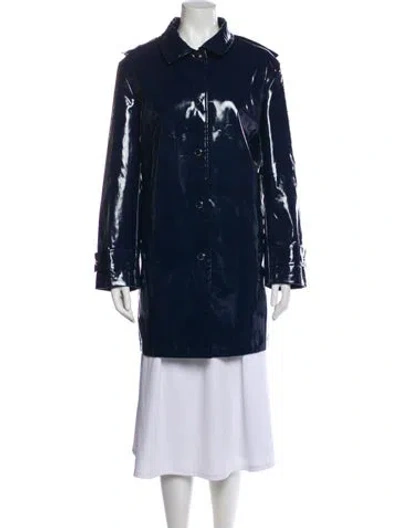 Pre-owned Jane Post Trench Coat In Blue