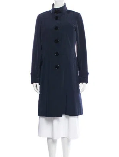 Pre-owned Jane Post Trench Coat In Blue