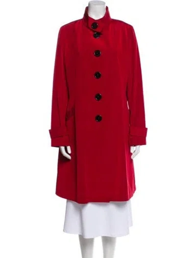 Pre-owned Jane Post Trench Coat In Red