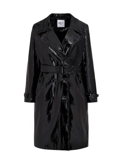 Jane Post Women's Double-breasted Trench Coat In Black