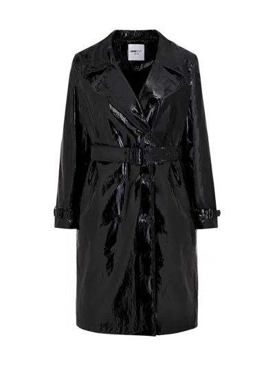 Jane Post Women's Double-breasted Trench Coat In Black