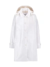 Jane Post Women's Iconic Princess Hooded Rain Coat In Arctic White