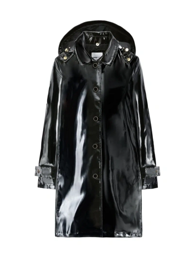 Jane Post Women's Iconic Princess Hooded Rain Coat In Black
