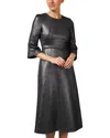 Jane Renata Metallic-finish Flared Dress