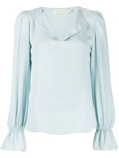 Jane Robbie V-neck Blouse In Blue