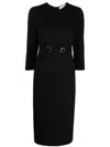 Jane Sadie Button-detail Pencil Dress In Black