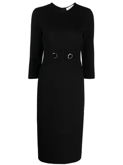 Jane Sadie Button-detail Pencil Dress In Black