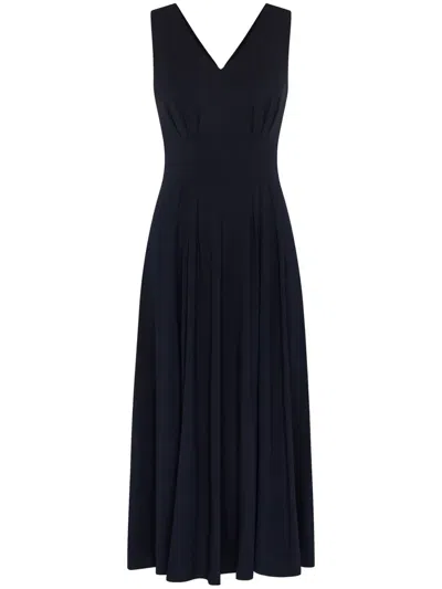 Jane Sahara Pleat-detail Dress In Blue