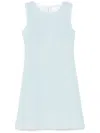 Jane Sam Tweed Sleeveless Shift Dress In Blue