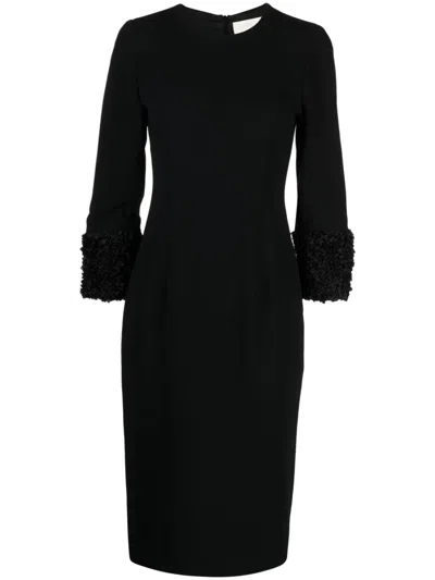 Jane Riviera Tweed Midi Dress In Black