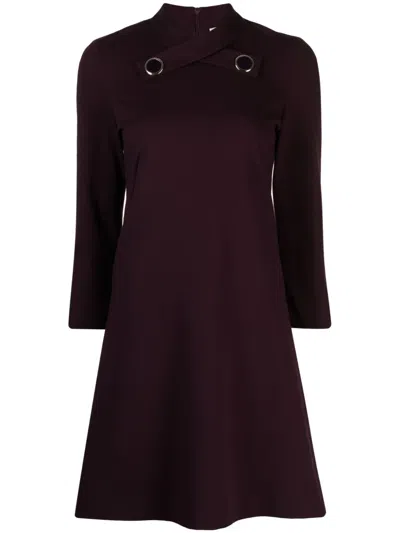 Jane Sophia Button-detail Minidress In Purple
