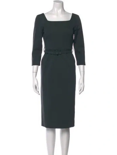 Pre-owned Jane Square Neckline Midi Length Dress W/ Tags In Green