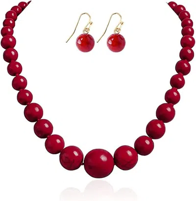 Jane Stone Fashion Statement Collar Necklace Vintage Openwork Bib Costume Jewelry In Red