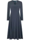Jane Taite Long-sleeved Midi Dress In Grey