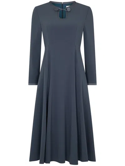 Jane Taite Long-sleeved Midi Dress In Grey