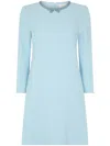 Jane Bow-detail Wool Minidress In Blue
