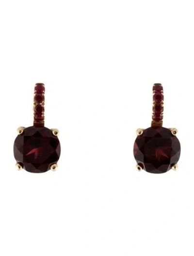 Pre-owned Jane Taylor 14k Garnet & Spinel Drop Earrings In Multi
