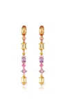 Jane Taylor One Of A Kind 18k Rose Gold Aerial Silk Earrings With Topaz; Sapphire; Diamonds And Beryl In Multi