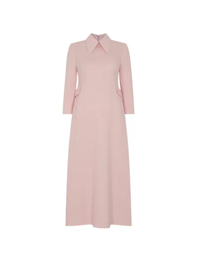 Jane Taylor Polo-collar Midi Dress In Pink