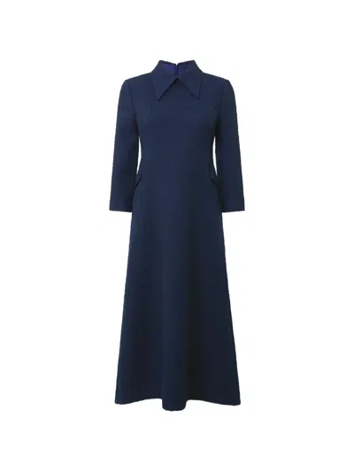 Jane Taylor Tweed-fabric Midi Dress In Blue