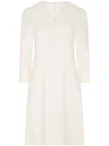 Jane Tia Flared-hem Wool Minidress In White
